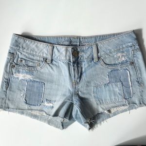 Distressed Mini Denim Shorts